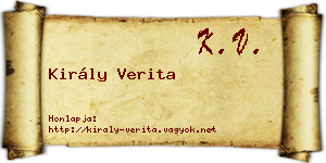 Király Verita névjegykártya